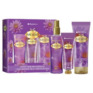 Kit Phytoderm Purê Secret Creme Para as Mãos 60g + Loção Hidratante 200ml + Body Splash 200ml