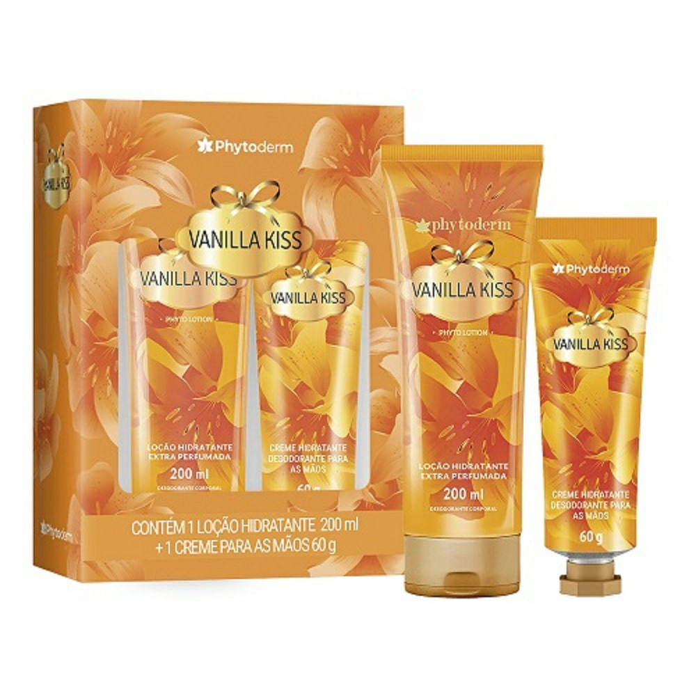 Kit Phytoderm Vanilla Kiss Loção Hidratante 200ml + Creme para as Mãos 60g