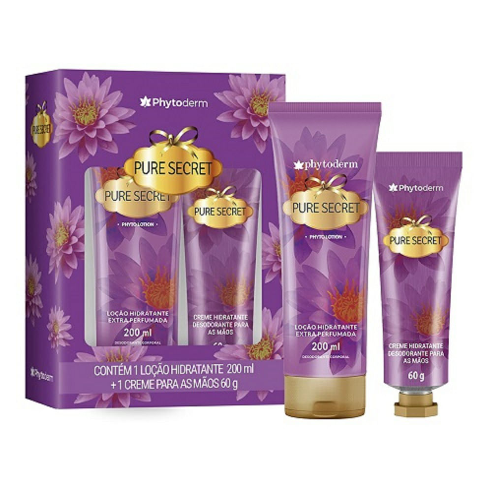 Kit Phytoderm Pure Secret Loção Hidratante 200ml + Creme para as Mãos 60g