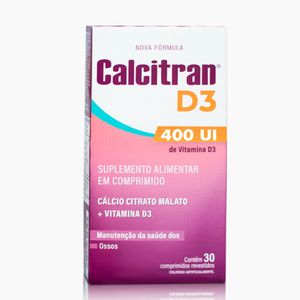 Calcitran D3 400UI Cálcio Citrato Malato com Vitamina D 30 Comprimidos