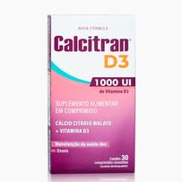 Calcitran D3 1.000UI Cálcio Citrato Malato com Vitamina D 30 Comprimidos