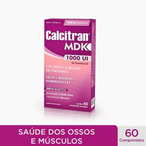 Calcitran MDK 1000UI Cálcio com Magnésio, Vitamina D e K 60 Comprimidos