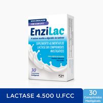 Enzilac 4.500 FCC Enzima Lactase 30 Comprimidos Mastigáveis