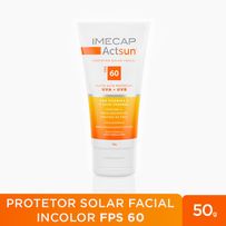 Protetor Solar Facial Imecap Actsun FPS60 Sem Cor com Ácido Hialurônico 50g