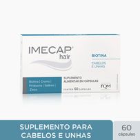 Vitaminas para Cabelos e Unhas com Biotina Imecap Hair 60 Cápsulas