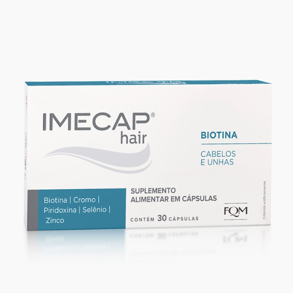 Vitaminas para Cabelos e Unhas com Biotina Imecap Hair 30 Cápsulas