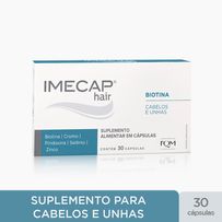 Vitaminas para Cabelos e Unhas com Biotina Imecap Hair 30 Cápsulas
