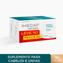 Vitaminas para Cabelos e Unhas Imecap Hair Max Leve 90 cápsulas, pague 60 Cápsulas