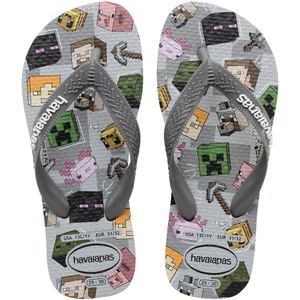 Sandália Havaianas Kids Minecraft Cinza Aço 31/32