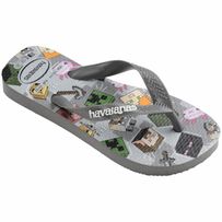 Sandália Havaianas Kids Minecraft Cinza Aço 31/32