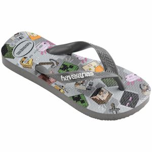 Sandália Havaianas Kids Minecraft Cinza Aço 31/32