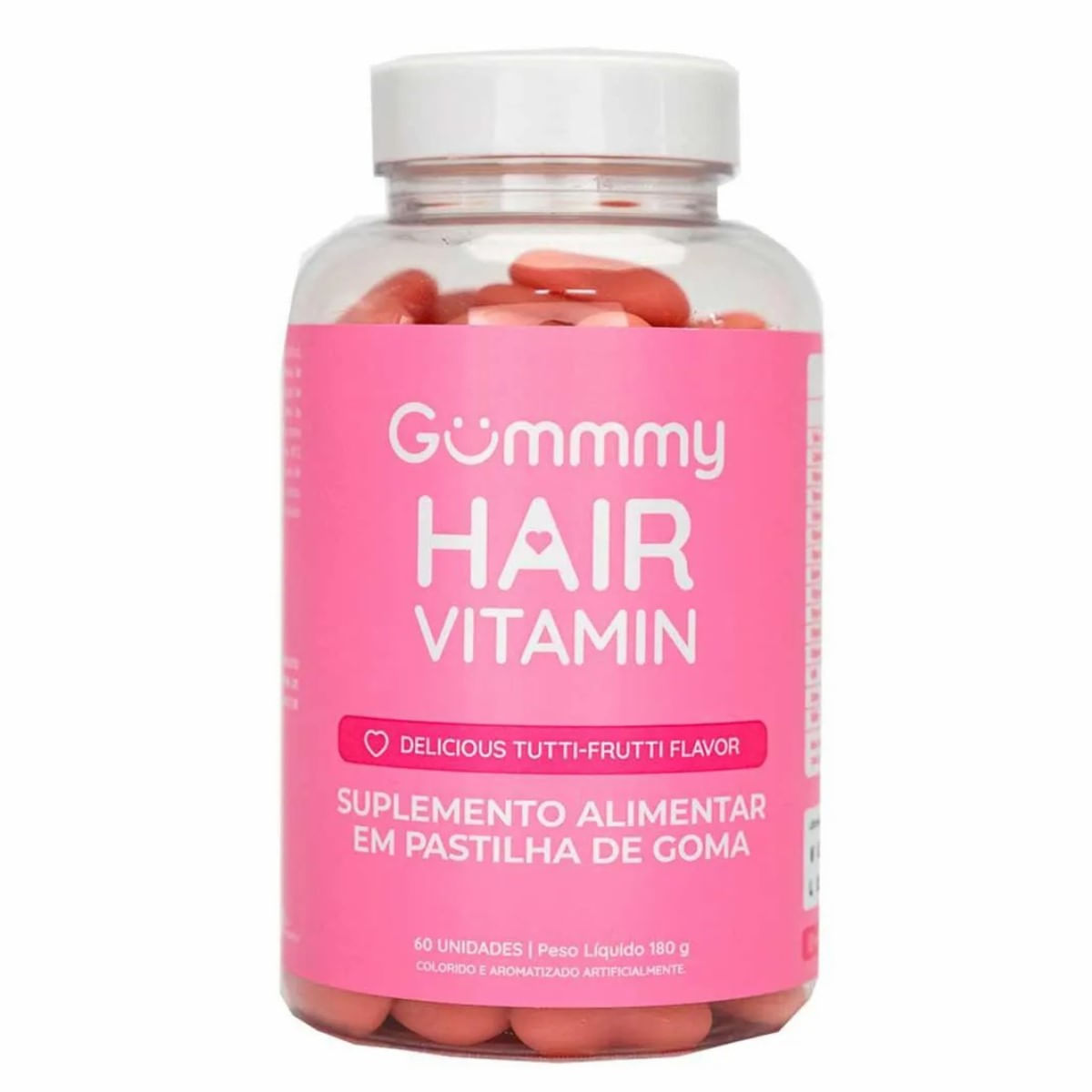 Suplemento Alimentar Gummmy Hair Vitamin Tuttu Frutti Cabelos e Unhas 60 Unidades