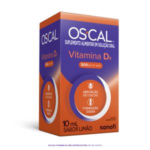 Suplemento Alimentar Oscal Vitamina D3 500UI Gota Solução Oral Sabor Limão 10ml