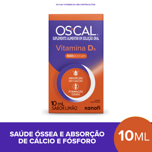 Suplemento Alimentar Oscal Vitamina D3 500UI Gota Solução Oral Sabor Limão 10ml
