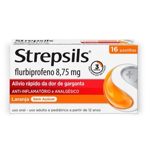 Pastilha Para Garganta Strepsils Laranja Sem açúcar 16 Pastilhas