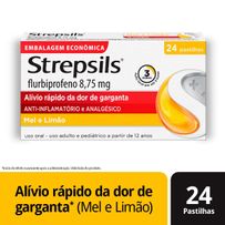 Pastilha para Garganta Strepsils Mel e Limão com 24 Pastilhas