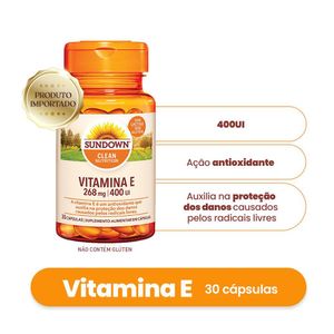 Suplemento Alimentar Sundown Vitamina E 400UI 30 Cápsulas