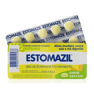 Antiácido Estomazil Abacaxi Pastilha 10 Comprimidos Mastigáveis