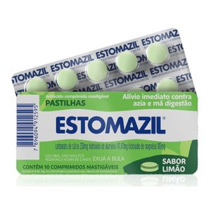 Antiácido Estomazil Limão Pastilha 10 Comprimidos Mastigáveis