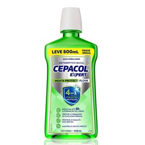 Enxaguante Bucal Cepacol Expert 4em1 Menta Protect +Flúor 500ml