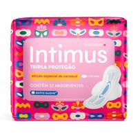 Absorvente Intimus Tripla Proteção Extra Suave Fluxo Médio Com Abas Carnaval 32 Unidades