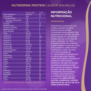 Suplemento Alimentar em Pó Nutridrink  Protein Baunilha 350g