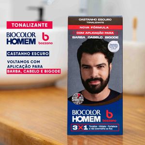 Tonalizante de Cabelo Masculino Biocolor Homem Bozzano Castanho Escuro
