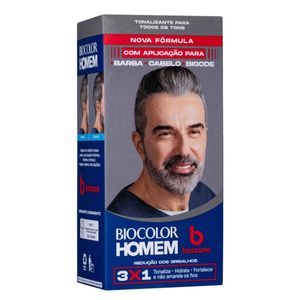 Tonalizante de Cabelo Masculino Biocolor Homem Bozzano Redução dos Grisalhos