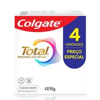 Creme Dental Colgate Total Clean Mint 4 Unidades de 90g Cada