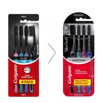 Escova Dental Colgate Slim Soft Black 4 Unidades