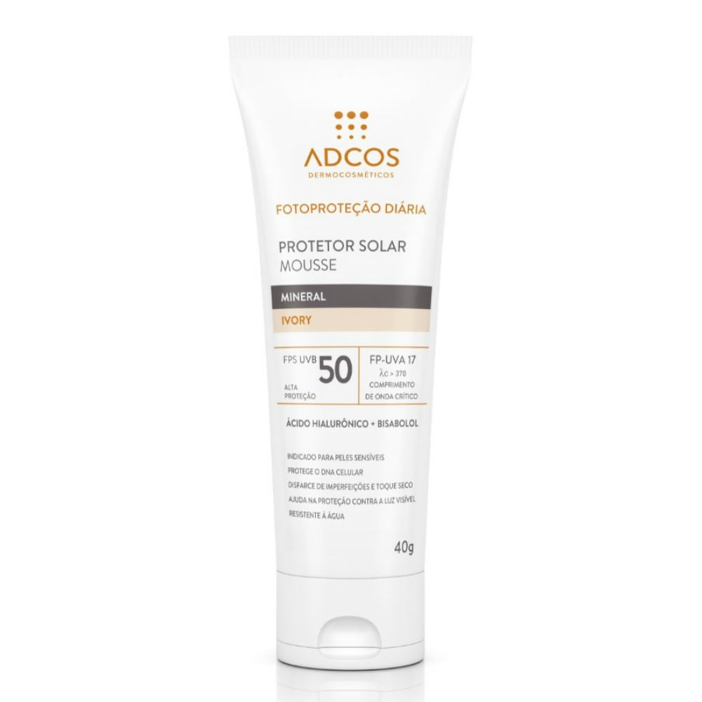 Protetor Solar Mousse Adcos Mineral Ivory FPS50 40g