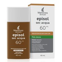 Protetor Solar Facial Mantecorp Episol Sec Acqua FPS60 Cor Médio Escuro 40ml