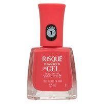 Esmalte Risqué Diamond Gel Cremoso Meu Jardim Mágico Vejo Flores em Mim Coral 9,5ml