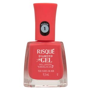 Esmalte Risqué Diamond Gel Cremoso Meu Jardim Mágico Vejo Flores em Mim Coral 9,5ml