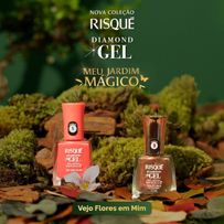 Esmalte Risqué Diamond Gel Cremoso Meu Jardim Mágico Vejo Flores em Mim Coral 9,5ml