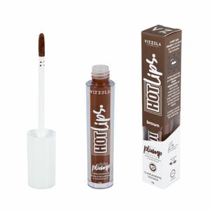 Gloss Labial Vizzela Hot Lips Brown 4g