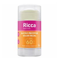 Bastão Protetor Solar Facial Ricca Magic Stick FPS60 Toque Seco 20g