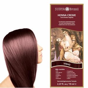 Tintura Henna Creme Surya Brasil Vinho 70ml