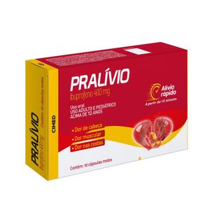 Pralívio Ibuprofeno 400mg Cimed 10 Cápsulas Moles