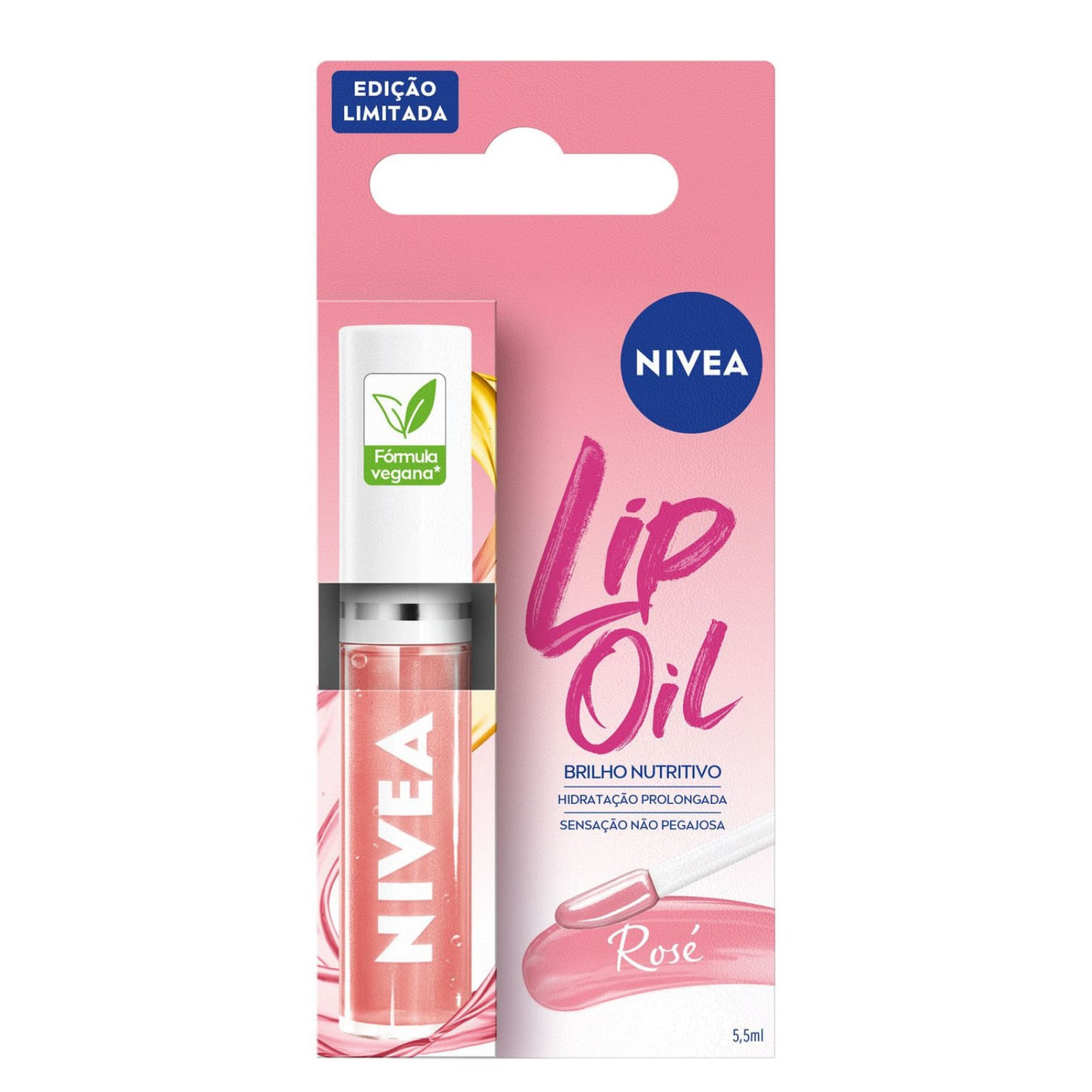 Hidratante Labial Lip Oil Nivea Brilho Nutritivo Rosé 5,5ml