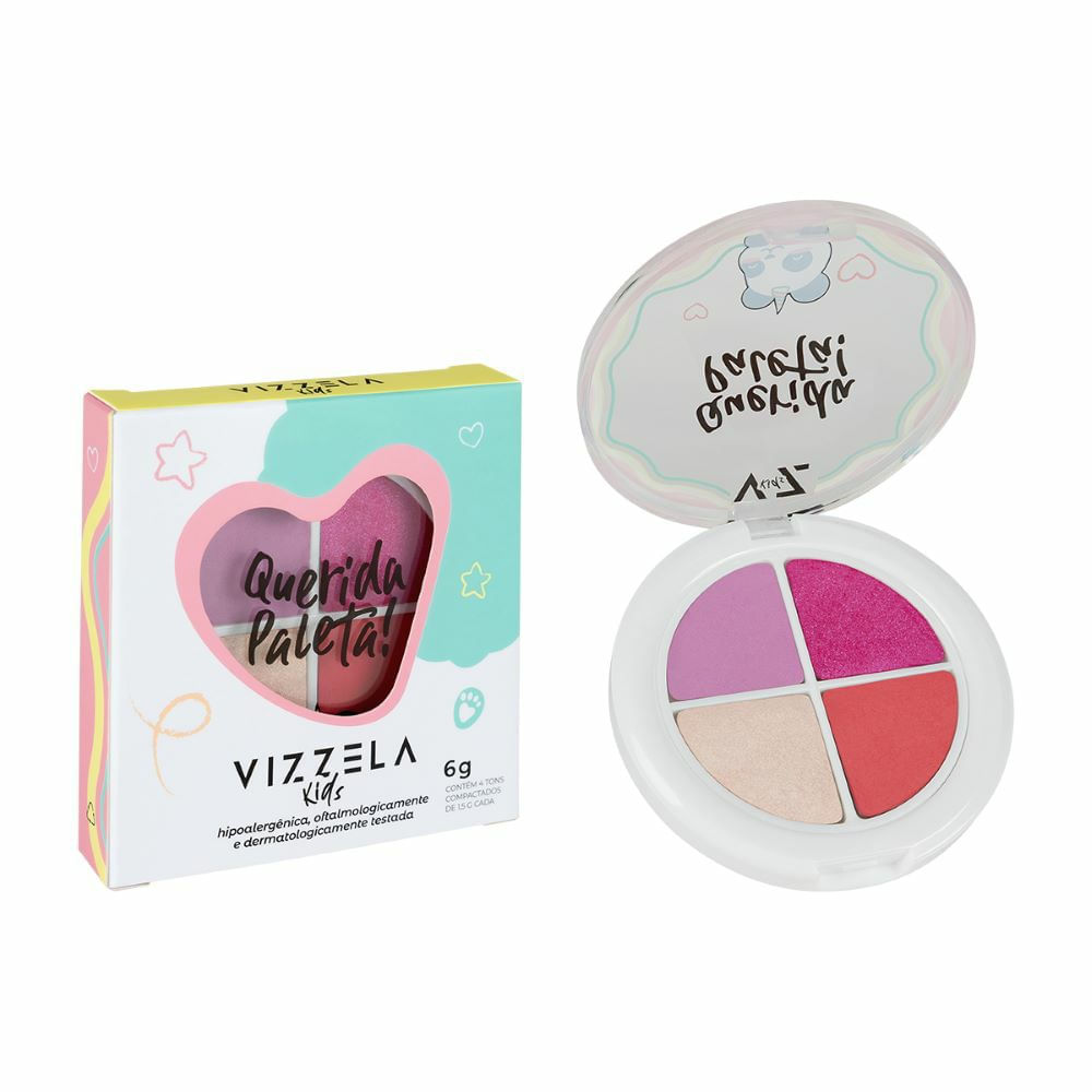 Paleta de Sombras Infantil Vizzela Kids Querida Paleta 6g