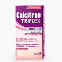 Calcitran Triflex 1000UI Cálcio, Colágeno Tipo 2, Magnésio, Vit. D e K 30 Comprimidos
