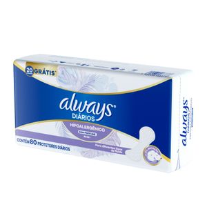 Protetor Diário Always Sensitive sem Perfume 80 Unidades