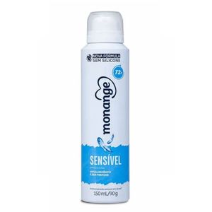 Desodorante Antitranspirante Aerosol Monange Sensível Sem Perfume 150ml