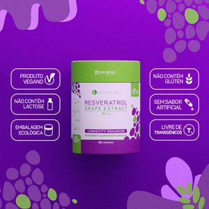 Resveratrol Grape Extract 80mg Bioroots 60 Cápsulas