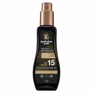 Protetor Solar Corporal Spray Gel Australian Gold Instant Bronzer Fps15 125g