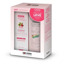 Kit Isdin Creme Hidratante Corporal Woman Antiestrias 245g + Micellar Solution 4 em 1 400ml