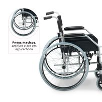 Cadeira de Rodas Dellamed D100 Dobrável em Aço - 100 Kg