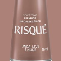 Esmalte Cremoso Risqué Linda, Leve e Nude 8ml