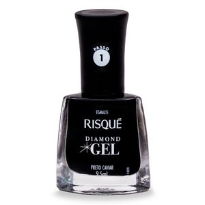 Esmalte Cremoso Risqué Diamond Gel Preto Caviar 9,5ml